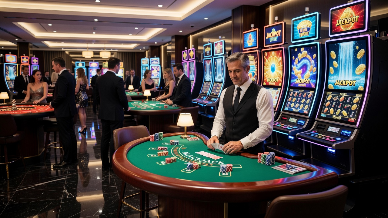 Live-Casino-Tisch mit Blackjack und interaktiven Elementen