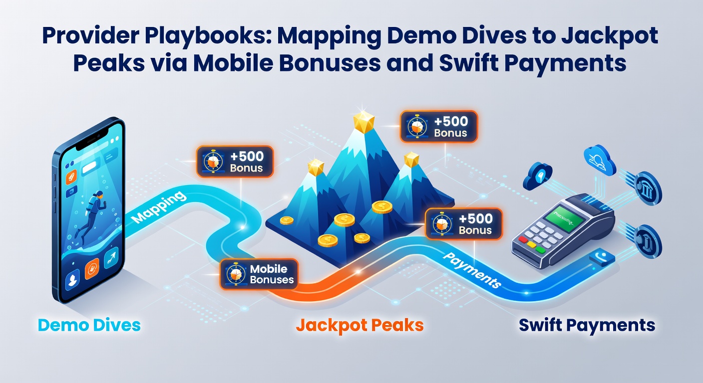 Illustration von Mobile-Slot-Boni, die Demo zu Jackpot-Jagd verbinden, mit Symbolen für schnelle Zahlungen
